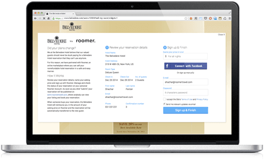 Roomer Widget screenshot.