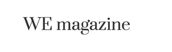 WE magazine logo.